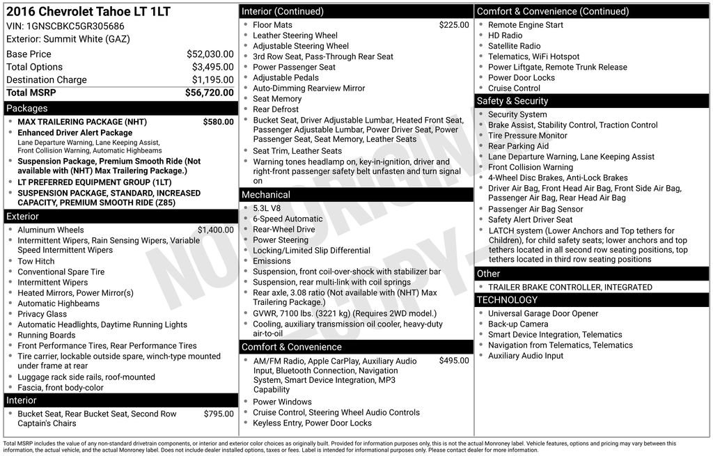 Used 2016 White Chevrolet LT image 1