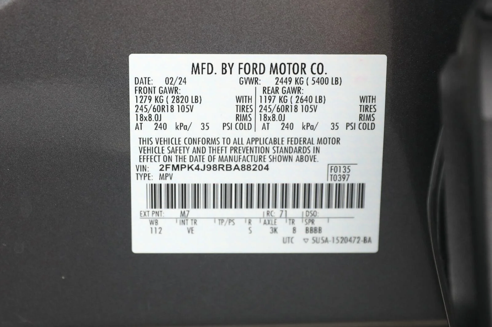 Certified Used 2024 Carbonized Gray Ford SEL image 50