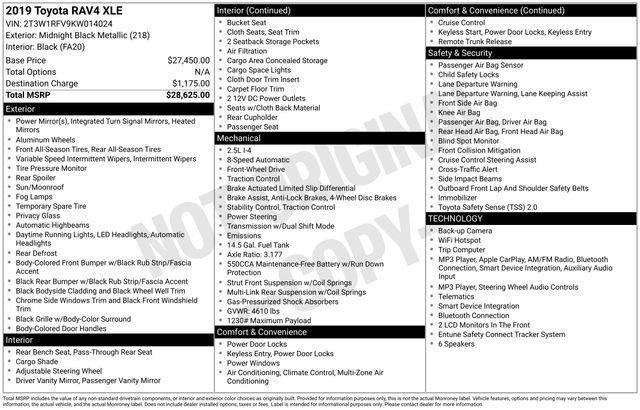Used 2019 Black Toyota XLE image 4