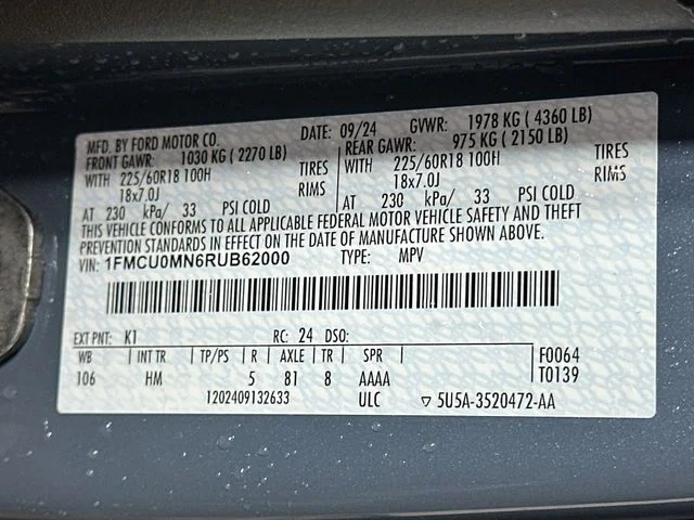 Certified Pre-Owned 2024 Ford Escape ST-Line