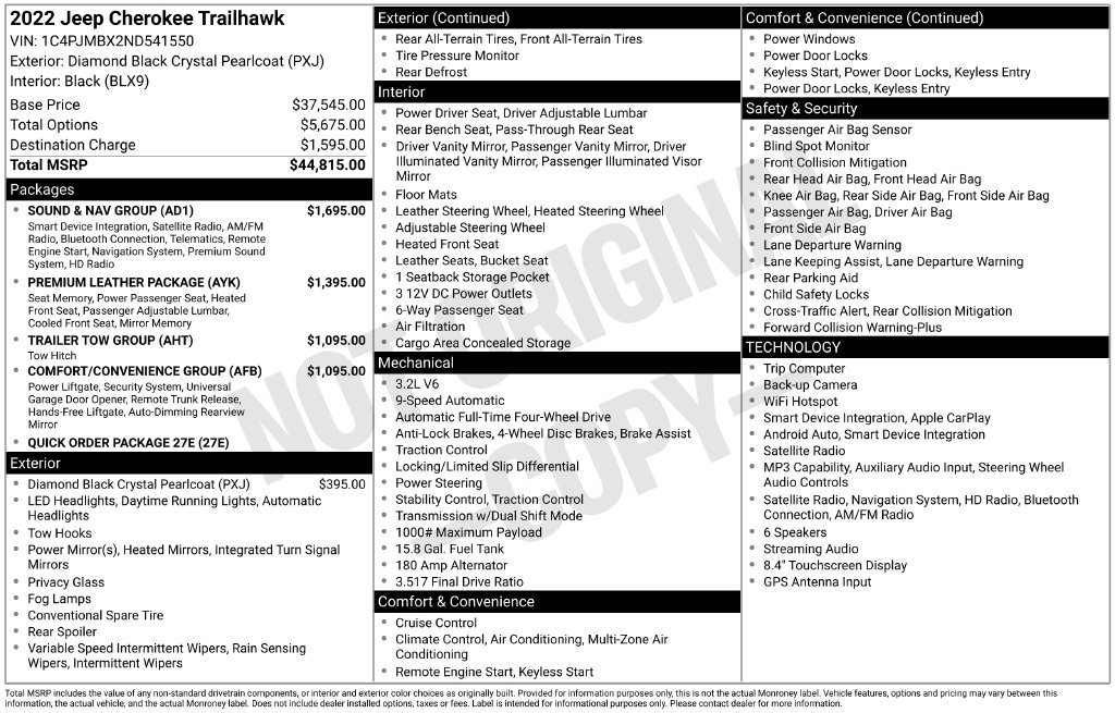Used 2022 Black Jeep Trailhawk image 35