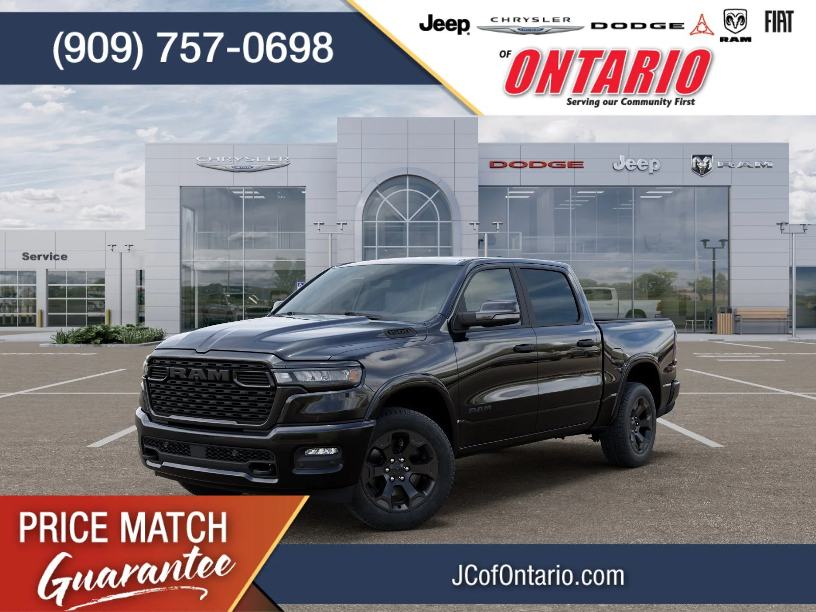 New 2026 Diamond Black Crystal Pearl-Coat Exterior Paint RAM Big Horn/Lone Star image 1