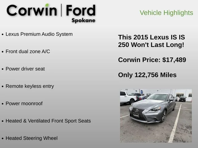 Used 2015 Nebula Gray Pearl Lexus 250 image 15