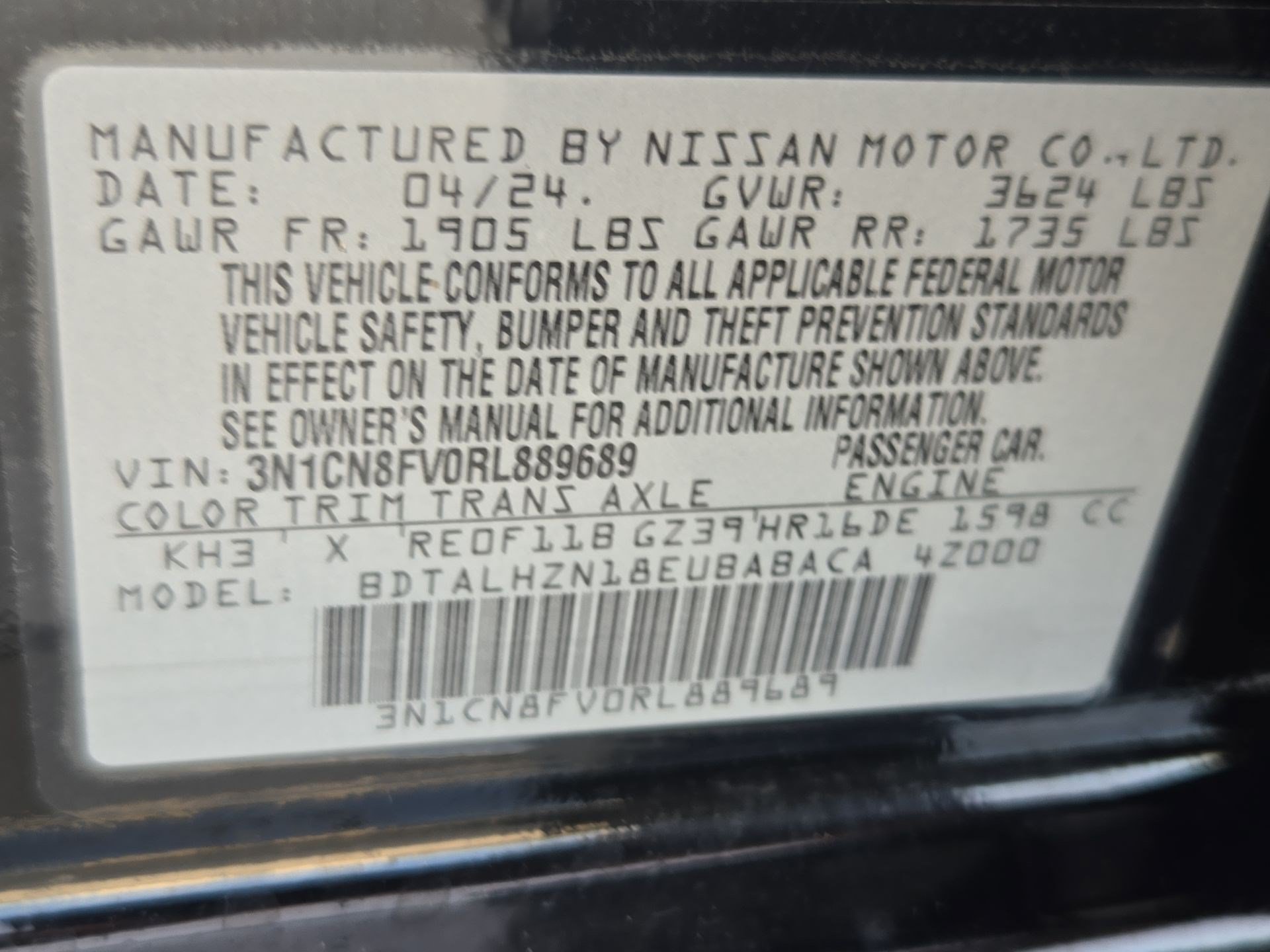 Used 2024 Super Black Nissan SR image 32