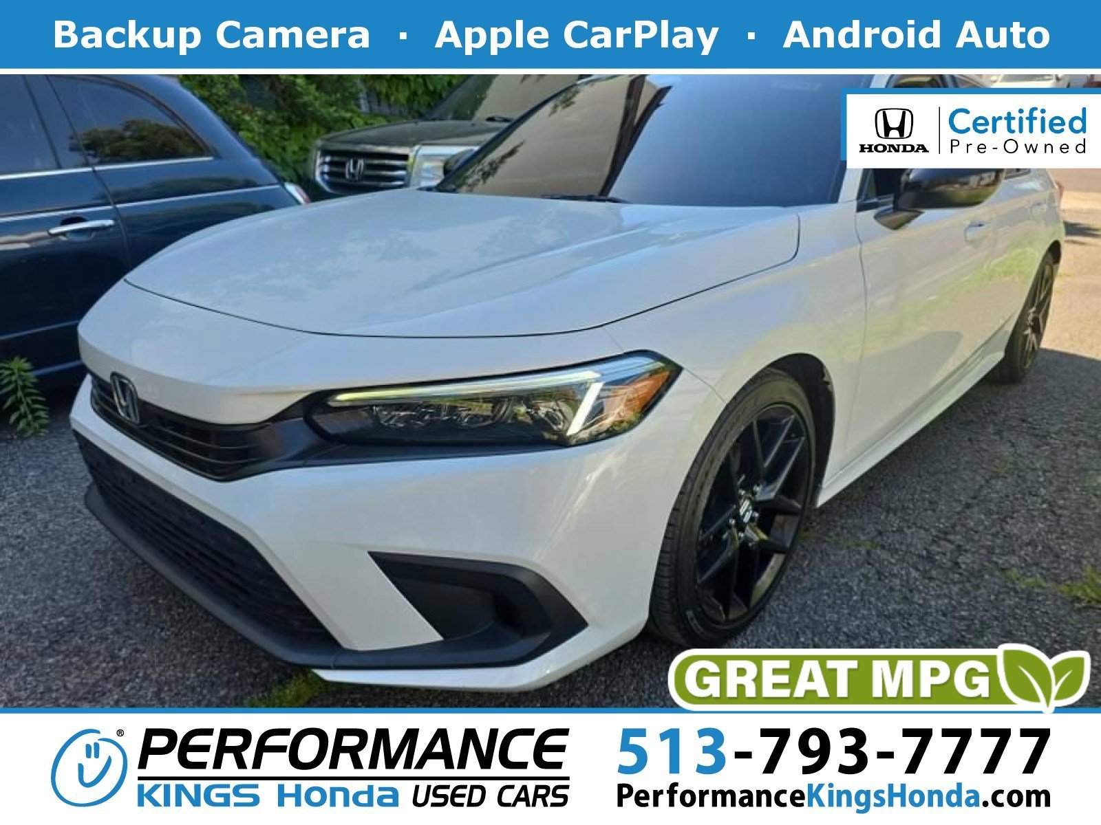 Certified Used 2024 Platinum White Pearl Honda Sport image 1