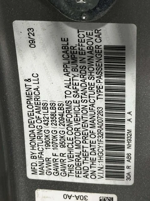 Certified Used 2024 Solar Silver Metallic Honda 1.5T EX image 31