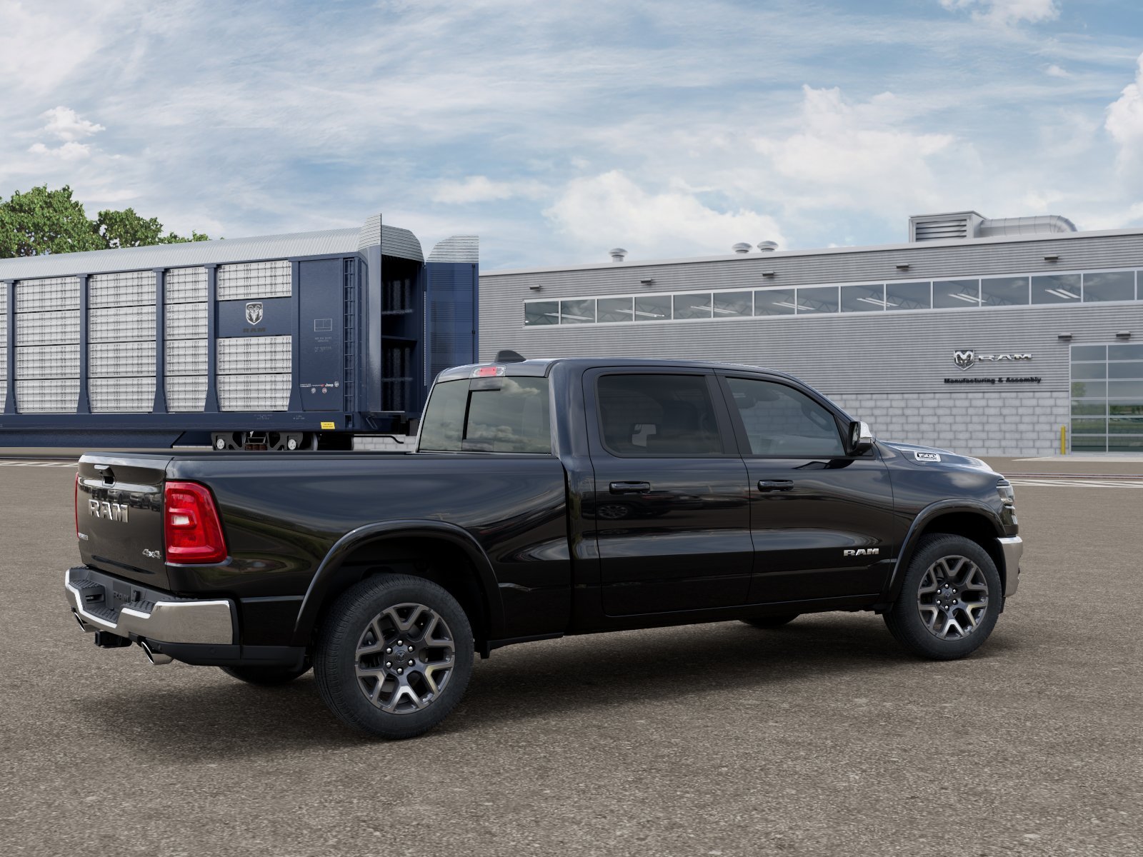 New 2027 Diamond Black Crystal Pearl-Coat Exterior Paint RAM Laramie image 2
