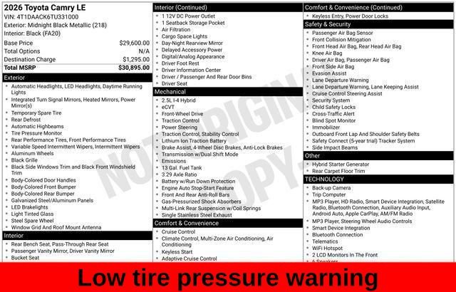 Used 2026 Black Toyota LE image 27