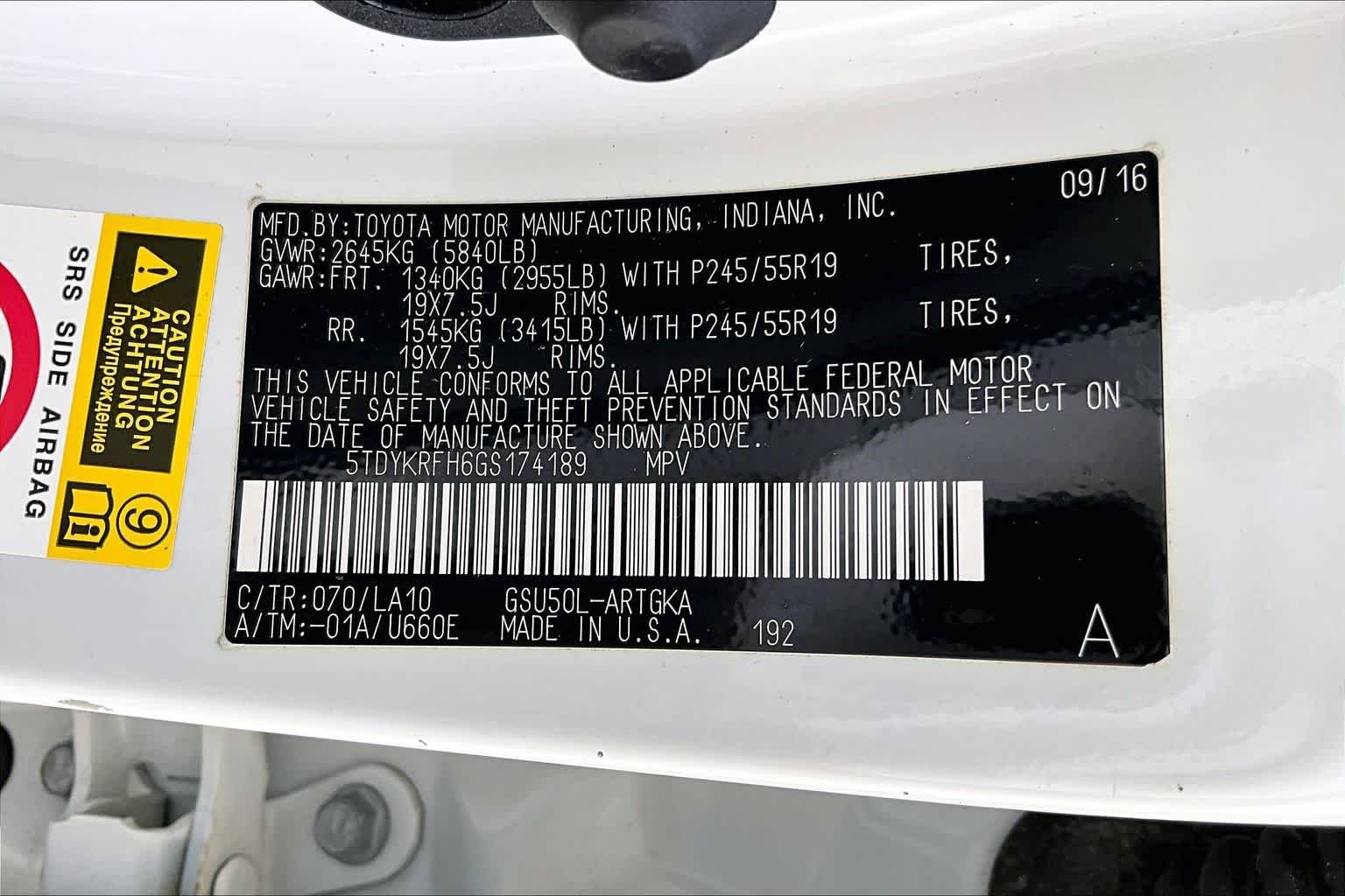 Used 2016 Blizzard Pearl Toyota Limited image 34