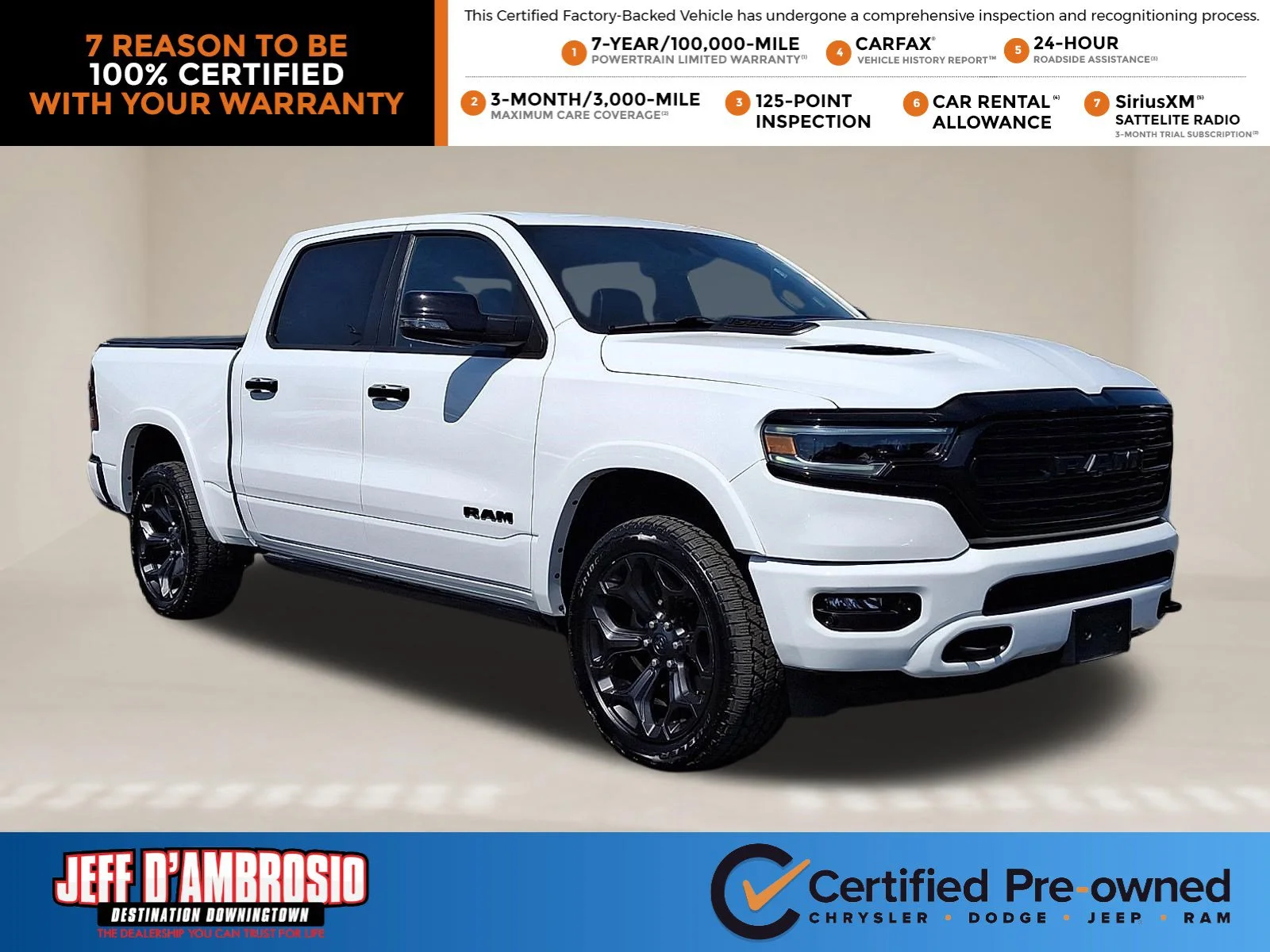 Certified Used 2023 Bright White Clearcoat Ram Limited image 1
