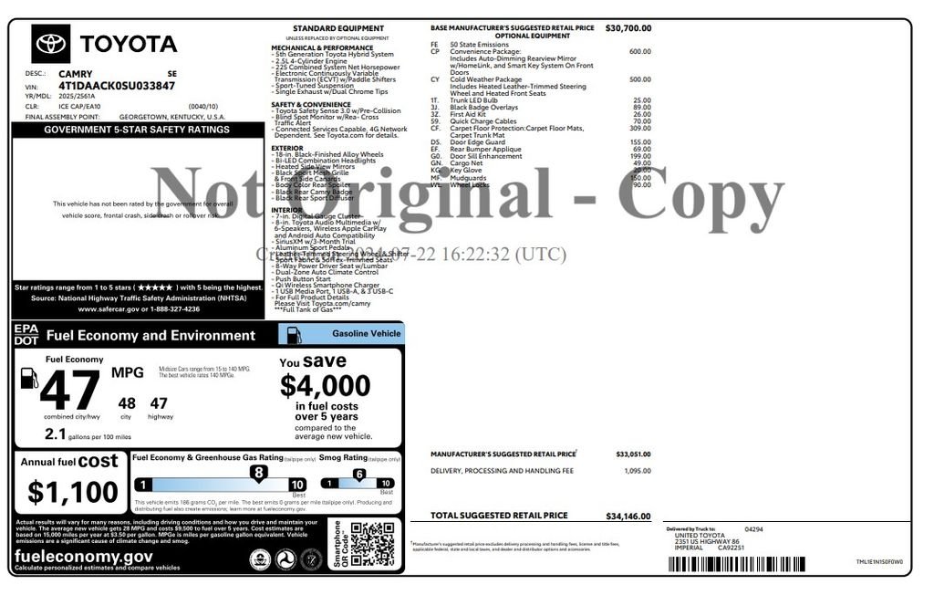 Used 2025 White Toyota SE image 4
