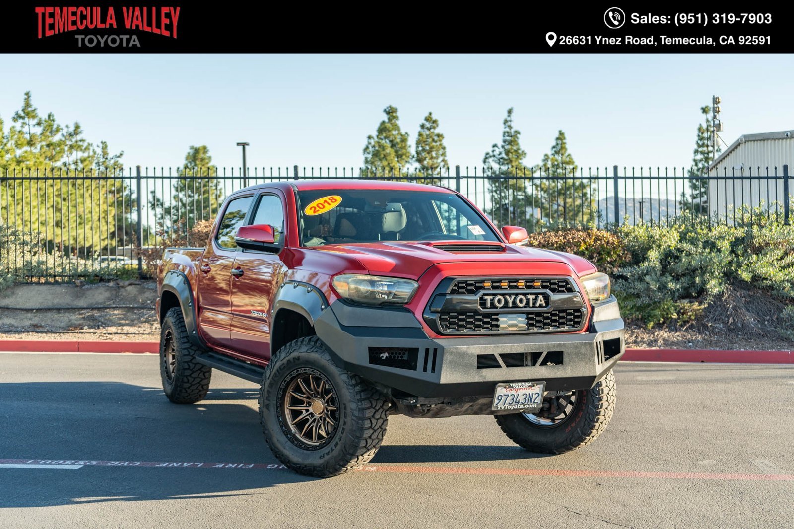 Used 2018 Barcelona Red Metallic Toyota TRD Sport image 1