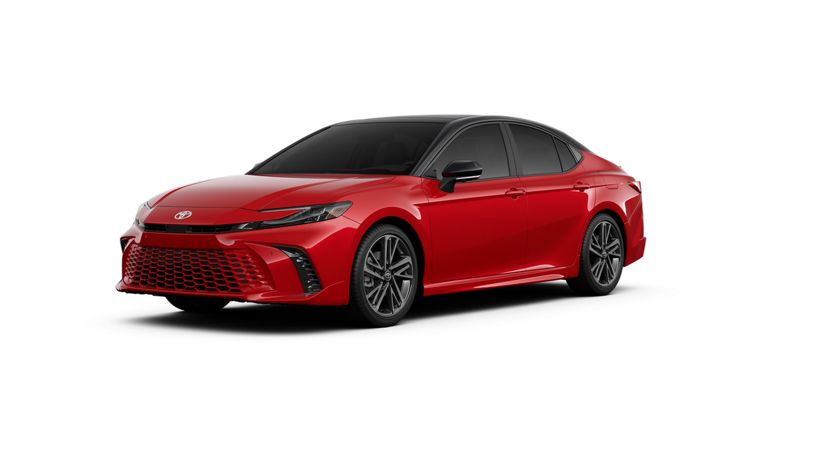 New 2026 Supersonic Red with Midnight Black Metallic roof Toyota XSE image 2