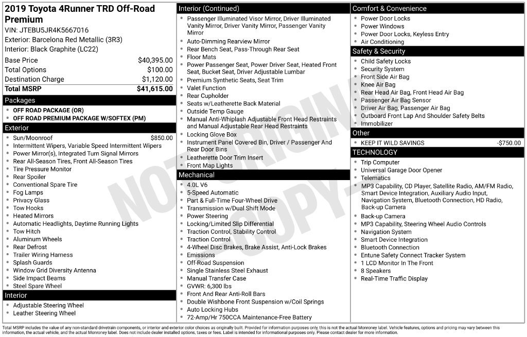 Used 2019 Red Toyota  image 2