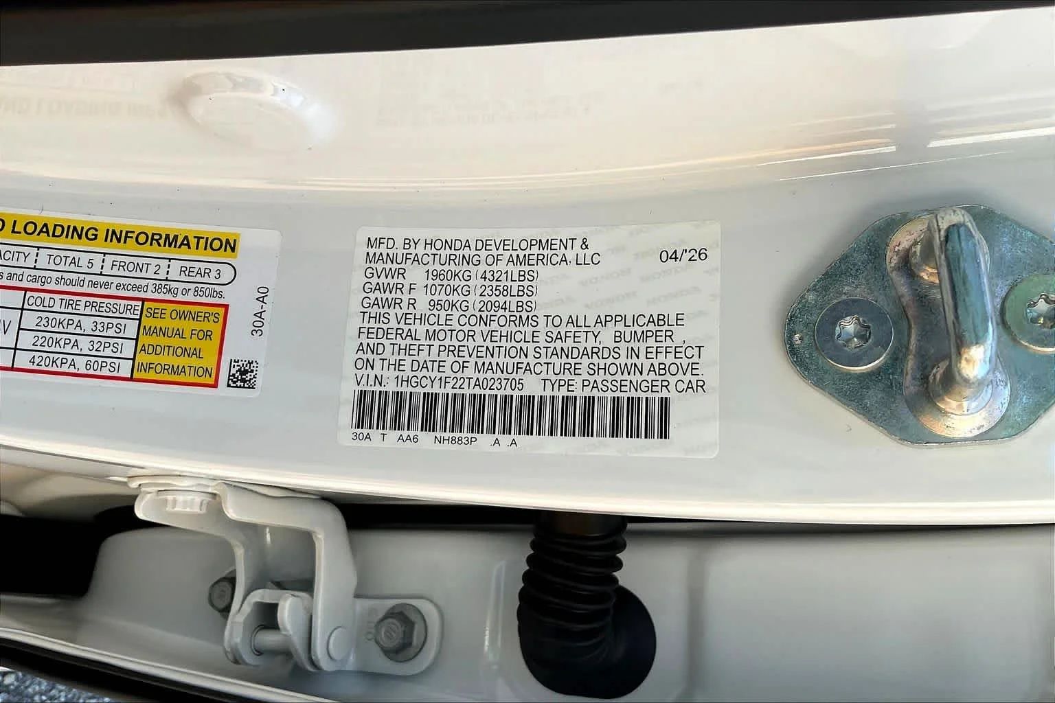 New 2026 Platinum White Pearl Honda LX image 19