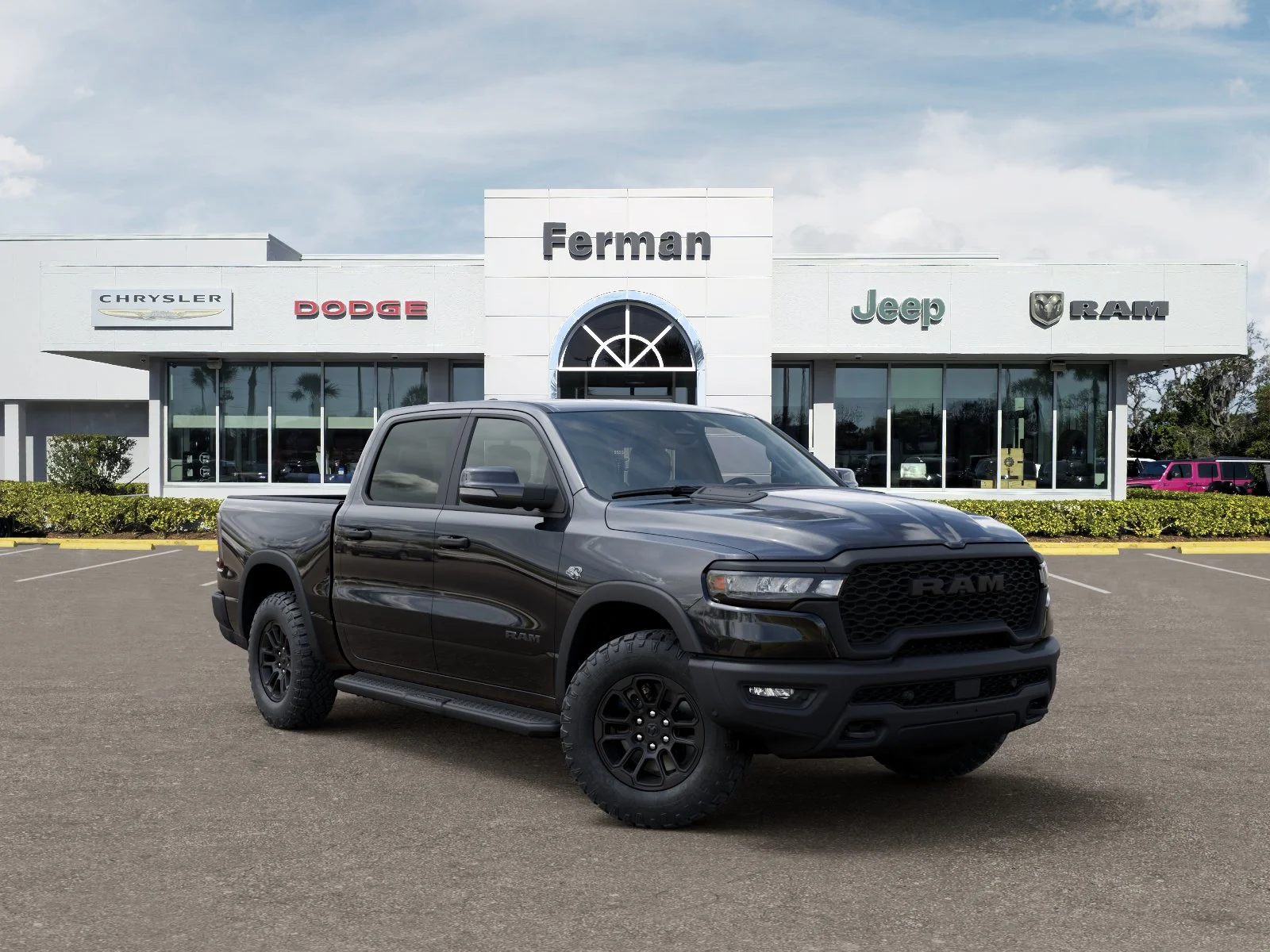 New 2026 Diamond Black Crystal Pearl-Coat Exterior Paint RAM Rebel image 1