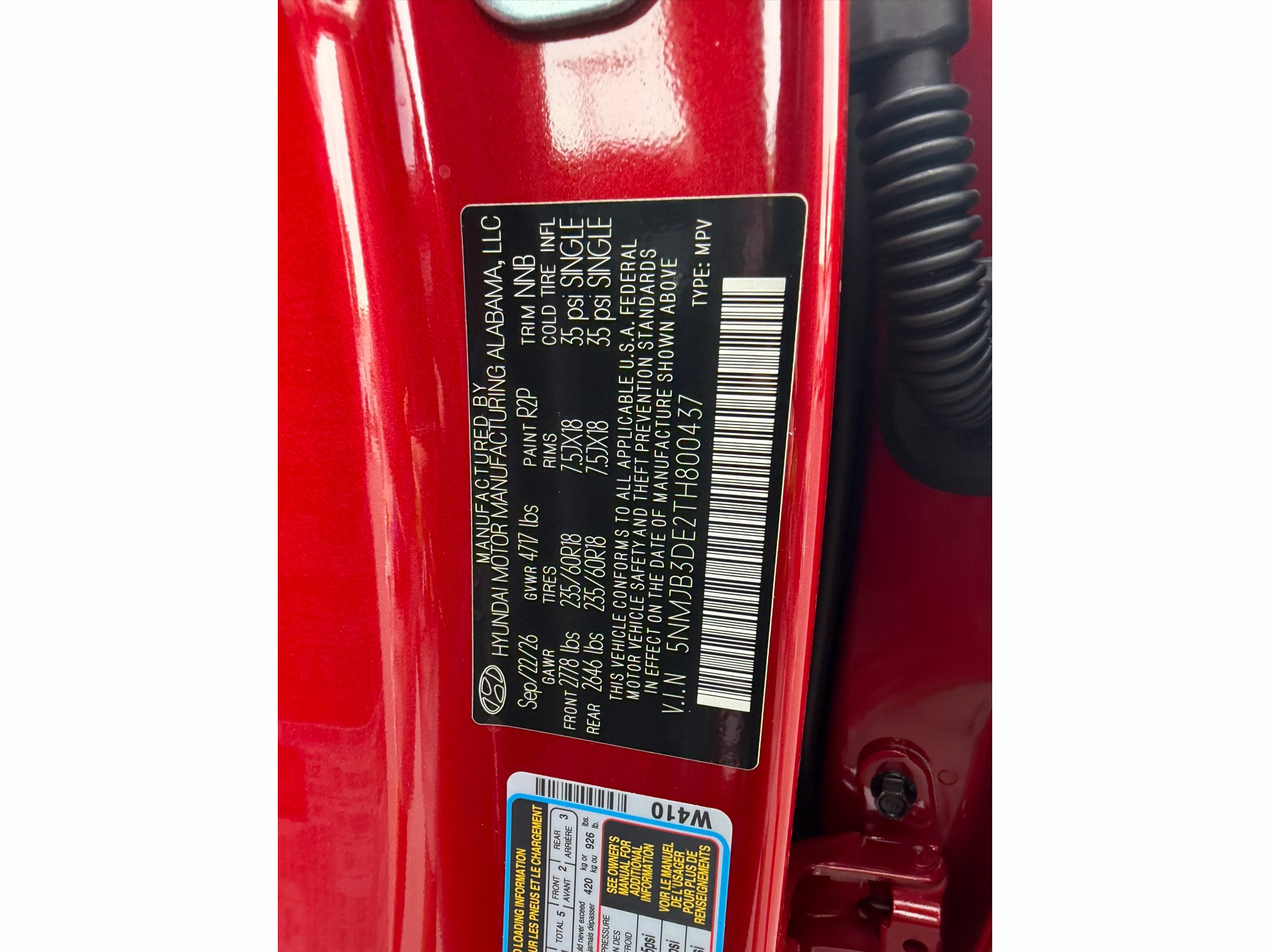 New 2026 Ultimate Red Hyundai SEL FWD image 65