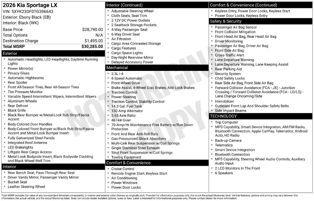 Used 2026 Black Kia LX image 4