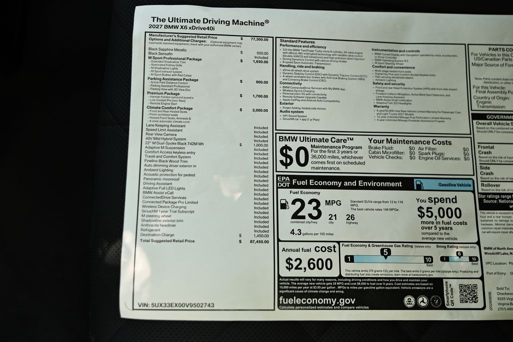 New 2027 Black Sapphire Metallic BMW xDrive40i image 24