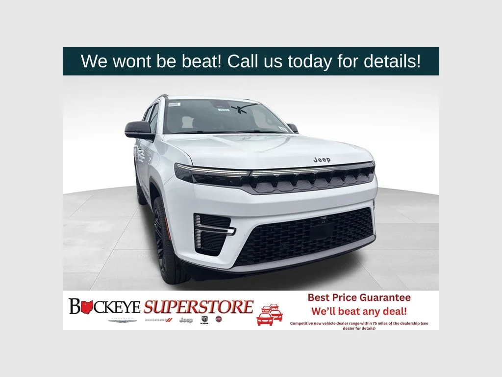 New 2026 Bright White Clear-Coat Exterior Paint Jeep Grand Wagoneer image 1