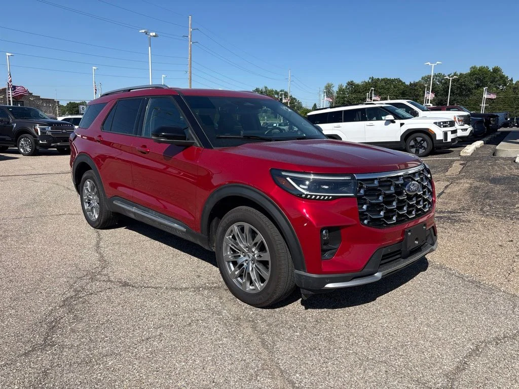 Used 2025 Red Metallic Ford Platinum image 1