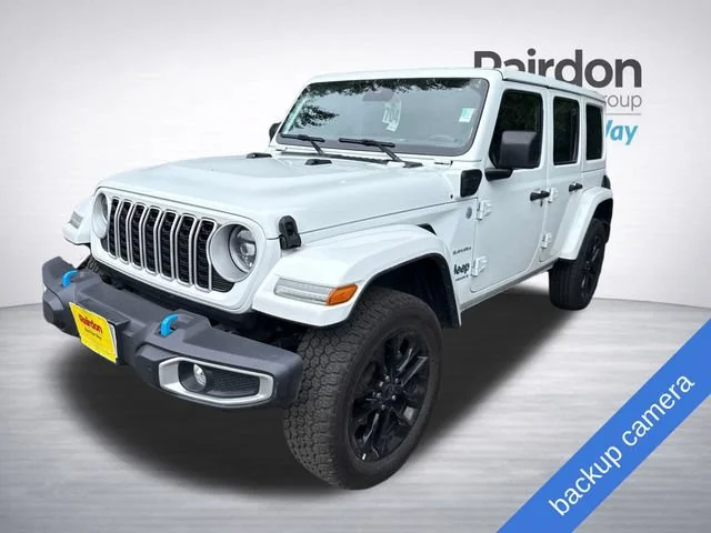 Used 2024 Bright White Clearcoat Jeep Sahara 4xe image 3