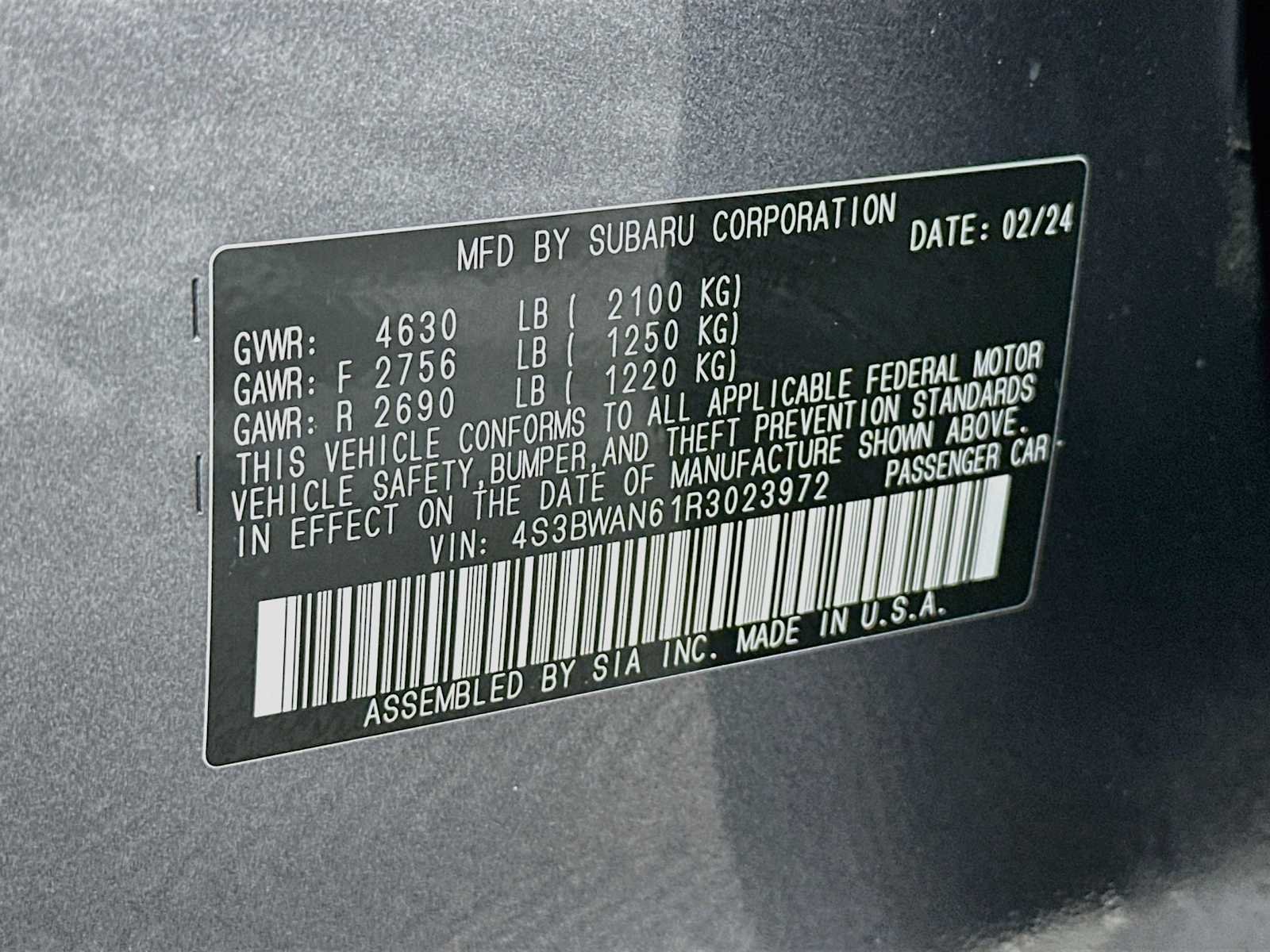 Certified Used 2024 Magnetite Gray Metallic Subaru Limited image 31