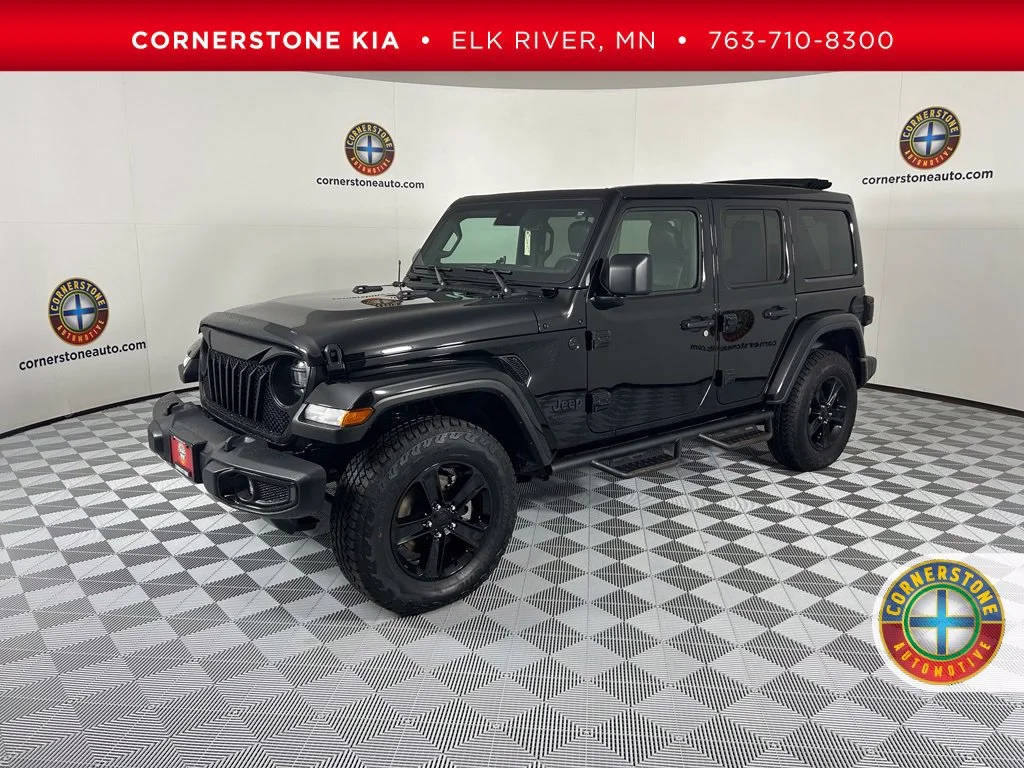 Used 2021 Black Jeep Unlimited Sahara Altitude image 1
