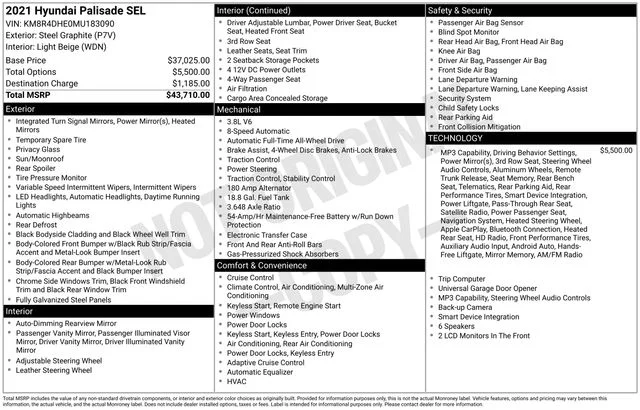 Used 2021 Gray Hyundai SEL image 8