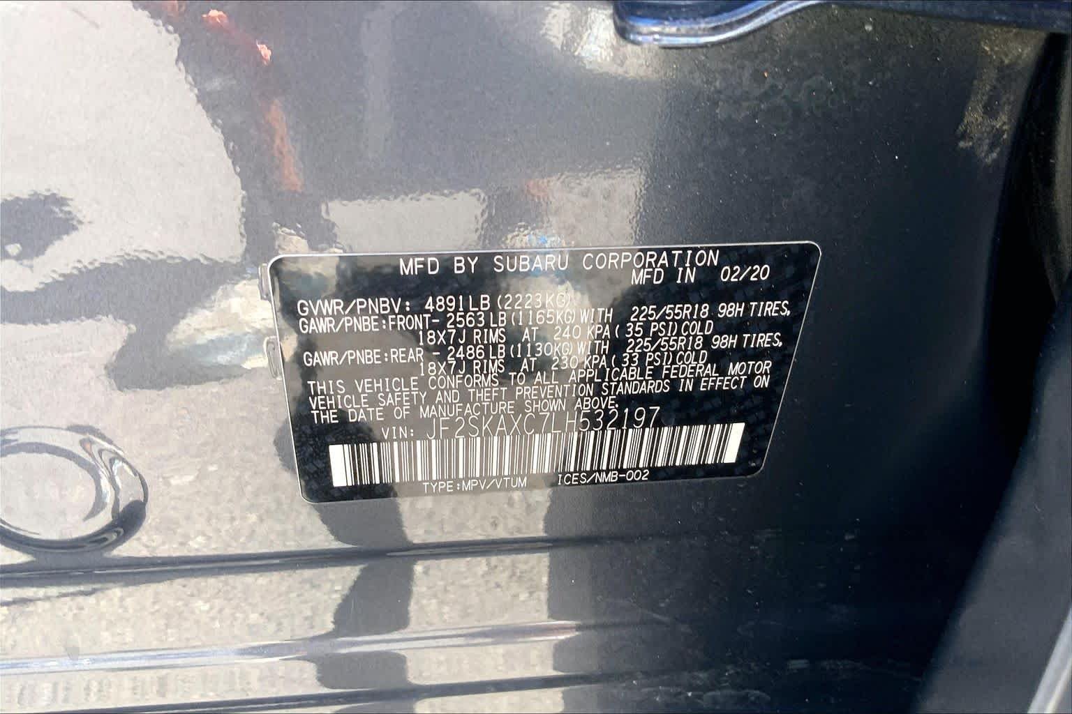 Used 2020 Magnetite Gray Metallic Subaru Touring image 30