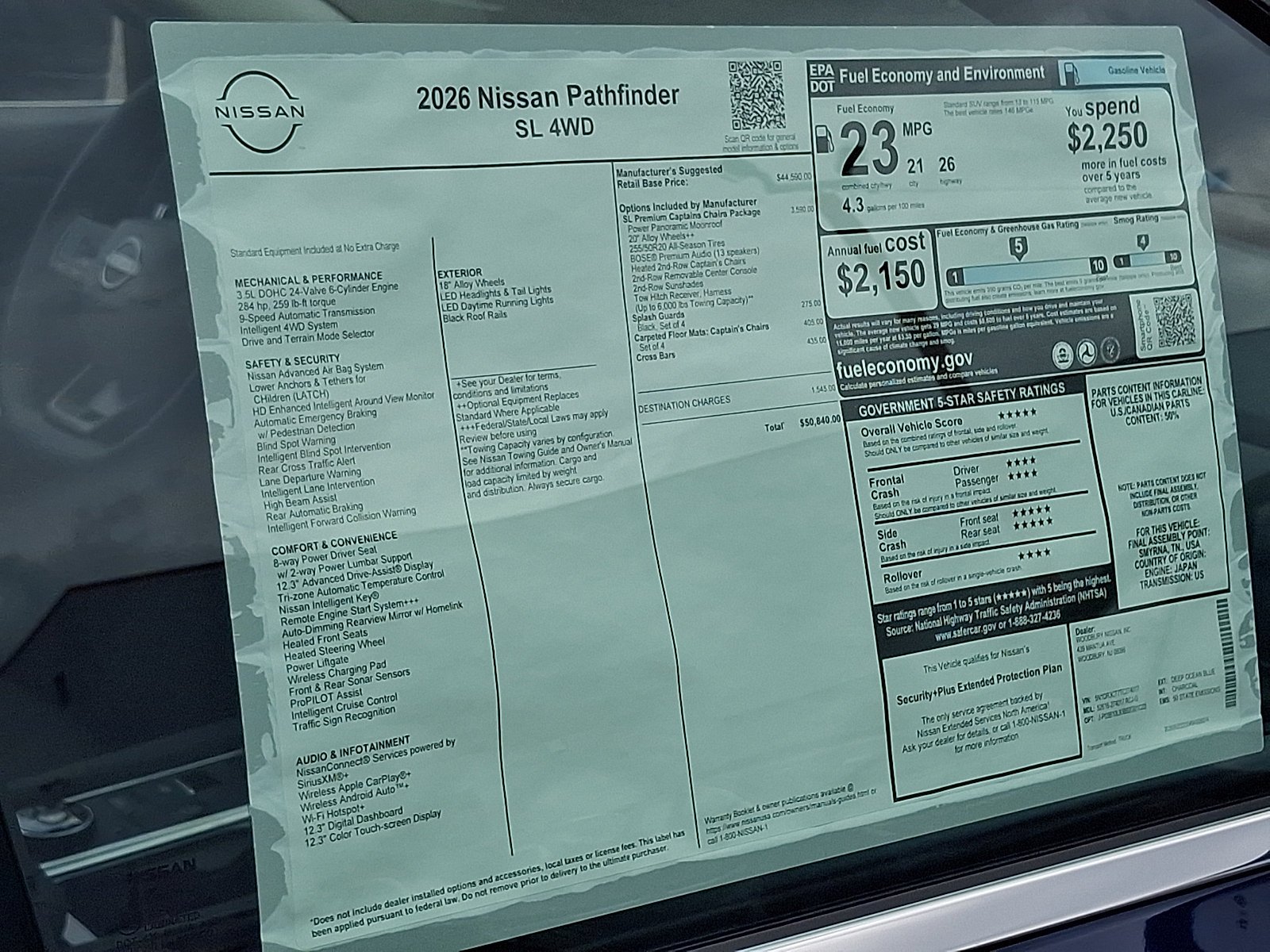 New 2026 Deep Ocean Blue Pearl Nissan SL image 12