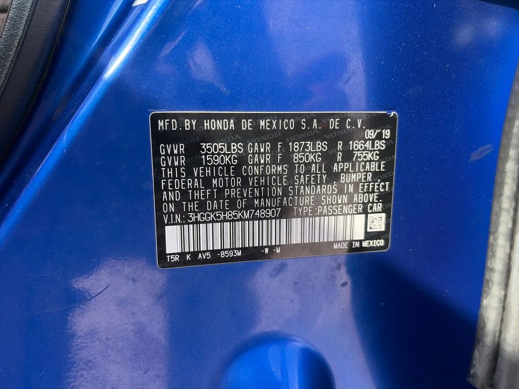 Used 2019 Blue Honda EX image 27