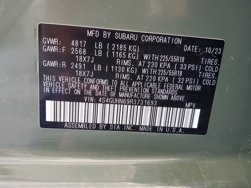 Certified Used 2024 Green Subaru Limited image 20