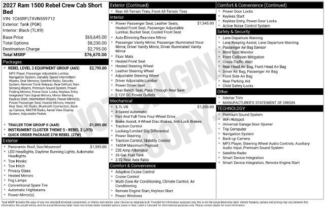 New 2027 Tank Exterior Paint RAM Rebel image 31