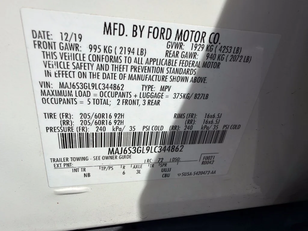 Used 2020 White Ford SE image 14