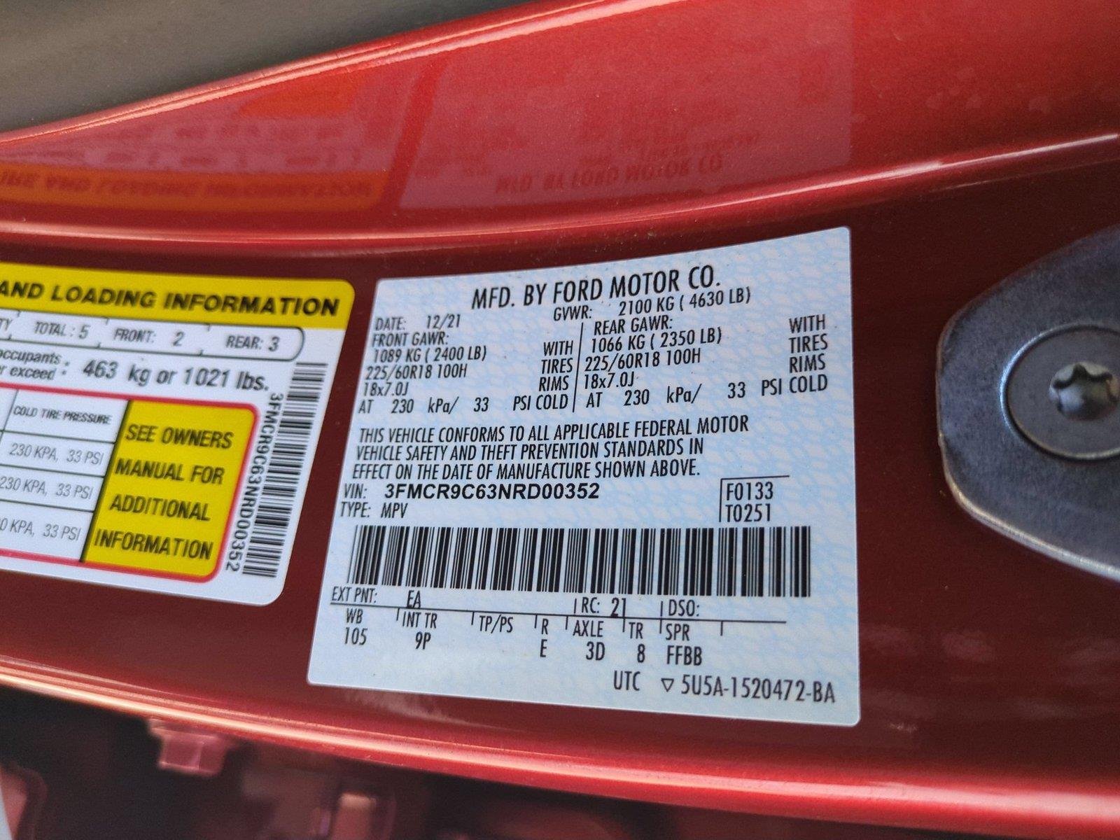 Used 2022 Hot Pepper Red Metallic Tinted Clearcoat Ford Outer Banks image 41