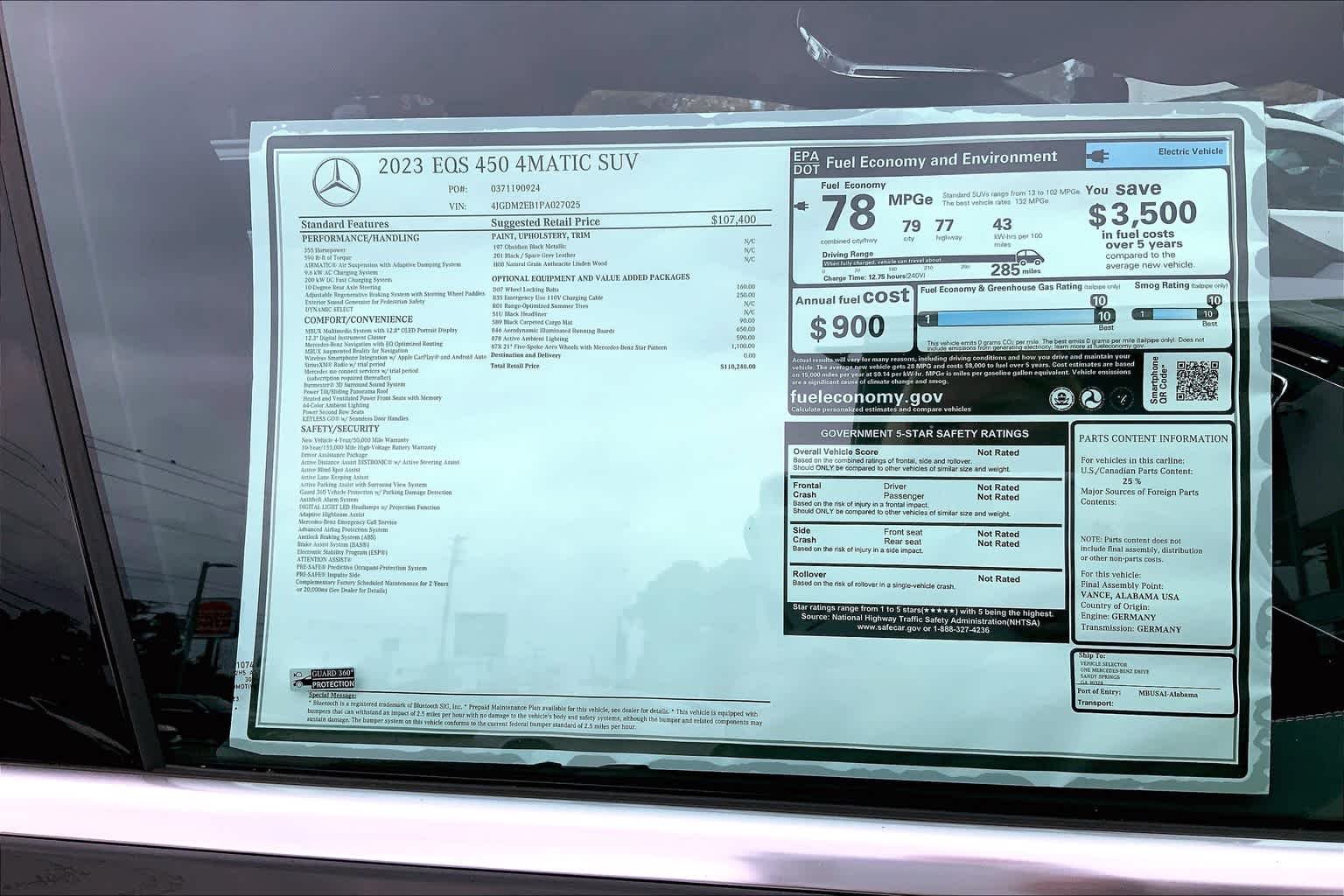 Used 2023 Obsidian Black Metallic Mercedes-Benz EQS 450 image 17