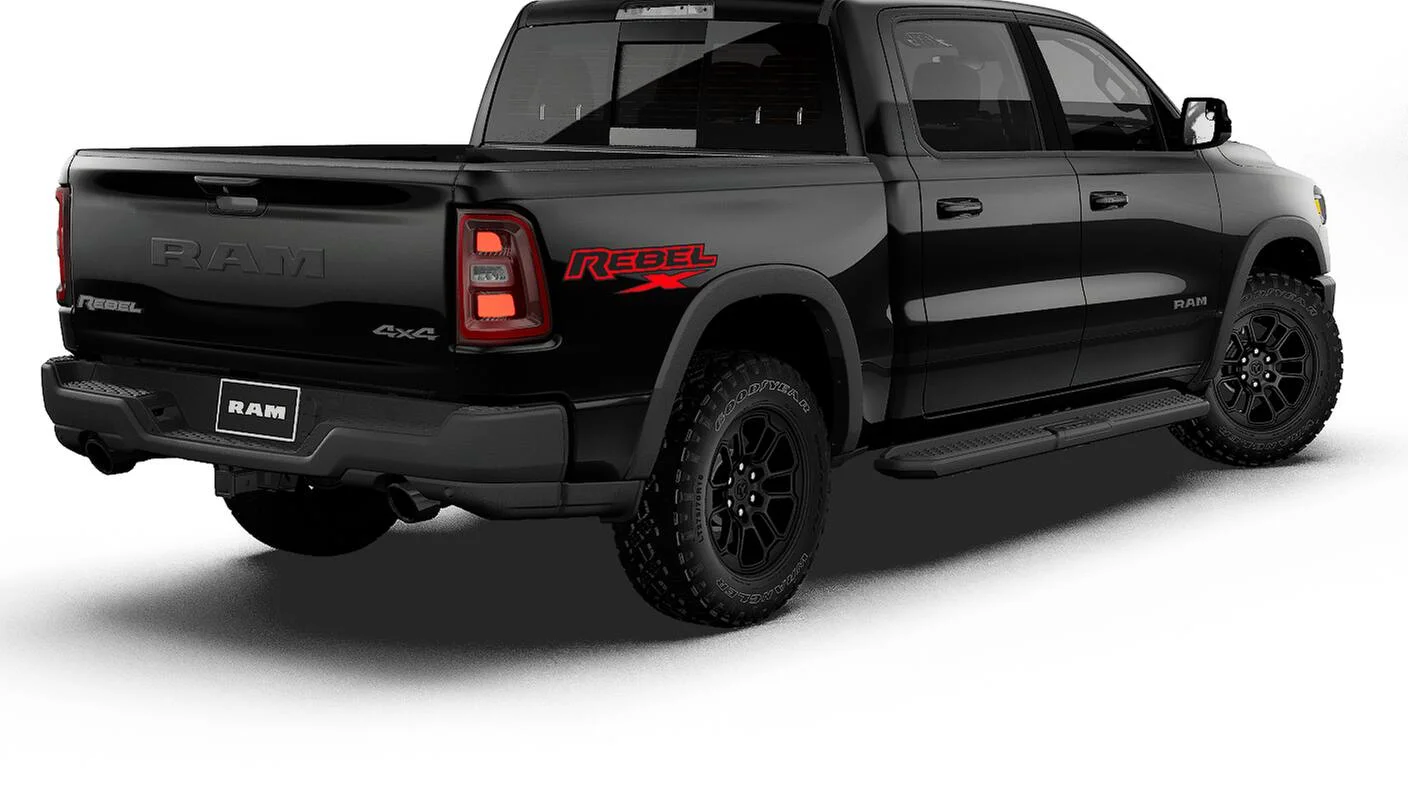 New 2027 Diamond Black Crystal Pearl-Coat Exterior Paint RAM REBEL image 2