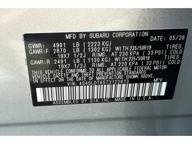 New 2026 ICE SILVER METALLIC Subaru Touring image 28