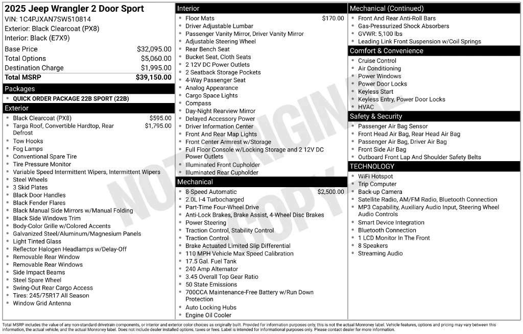 Certified Used 2025 Black Jeep Sport image 8