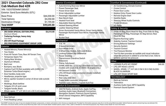 Certified Used 2021 SAND DUNE METALLIC Chevrolet 4WD ZR2 image 35