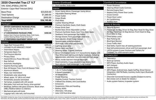 Certified Used 2020 Cajun Red Tintcoat Chevrolet LT image 59