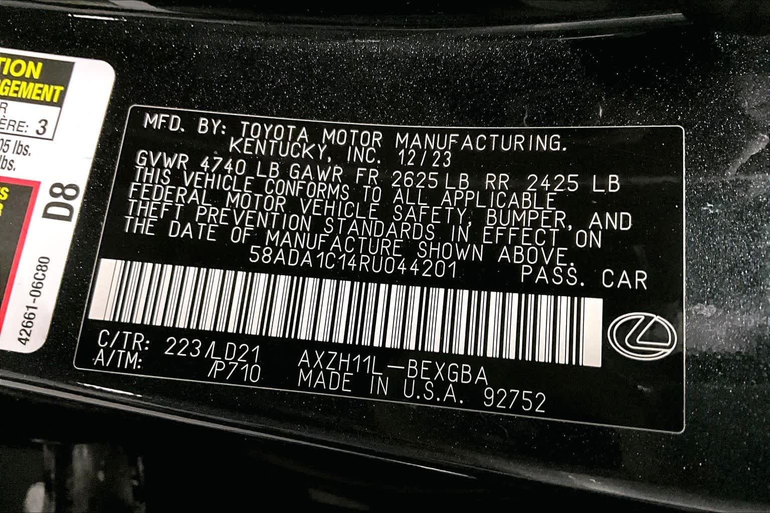 Certified Used 2024 GRAPHITE BLACK GF. Lexus  image 37
