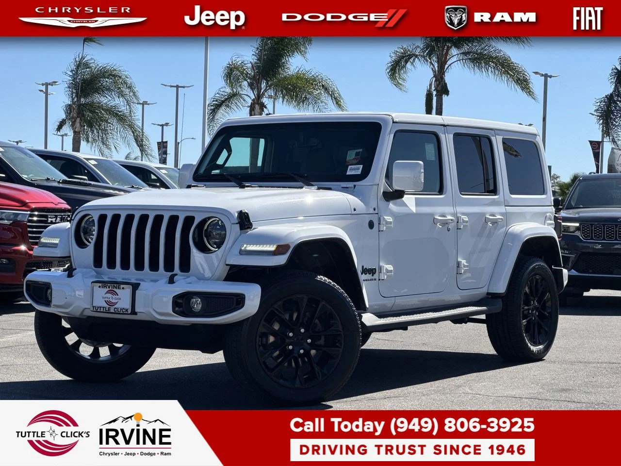 Used 2023 Bright White Clearcoat Jeep High Altitude image 1