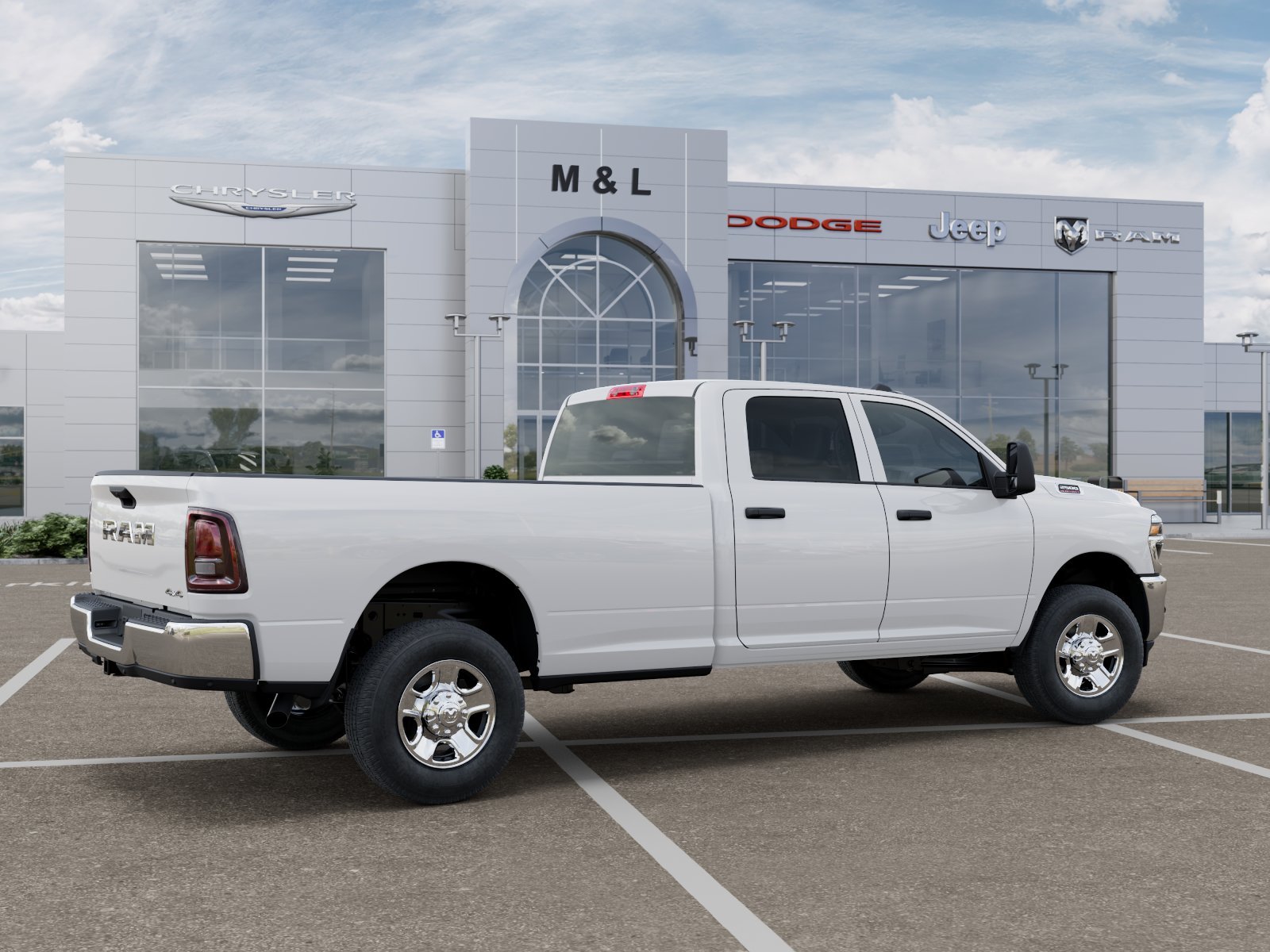 New 2026 Bright White Clear-Coat Exterior Paint RAM Tradesman Crew Cab 4x4 8