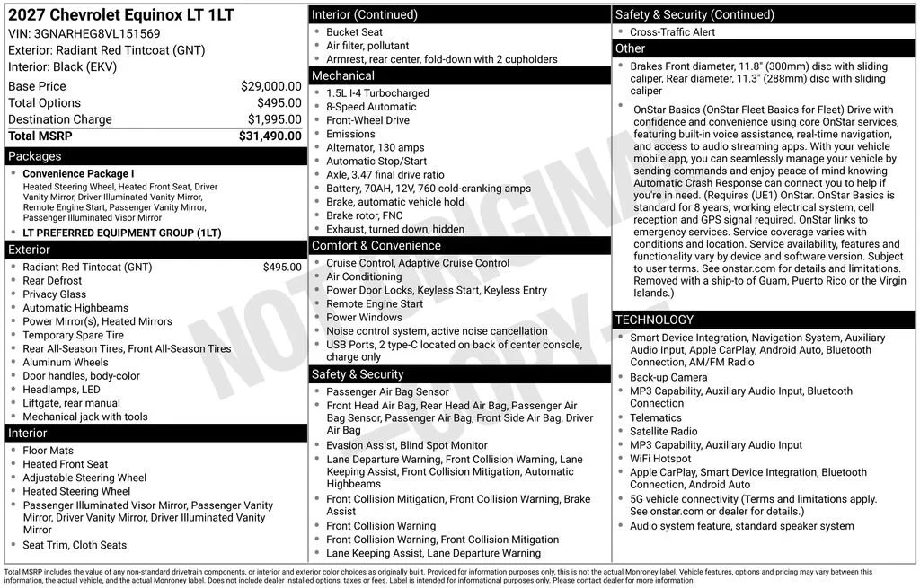 New 2027 Radiant Red Tintcoat Chevrolet LT image 4