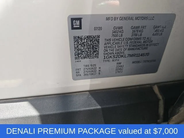 Used 2021 WHITE FROST TRICOAT GMC Denali image 3