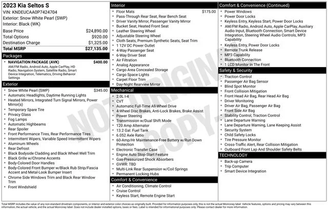 Certified Used 2023 White Kia S image 2