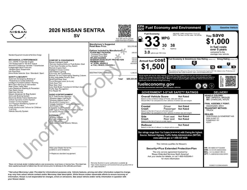 New 2026 Brown Nissan SV image 25