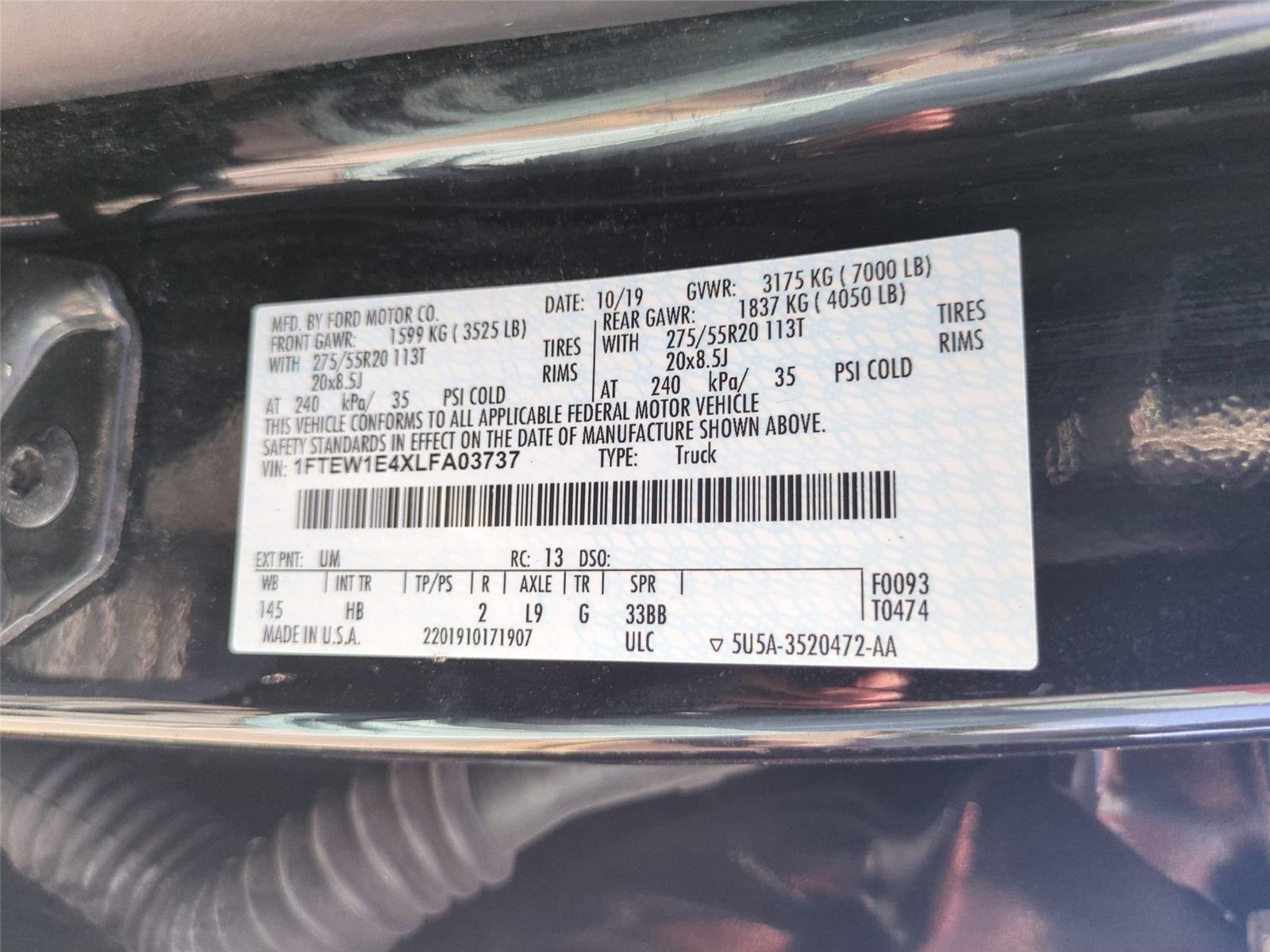 Used 2020 Agate Black FORD LARI image 43